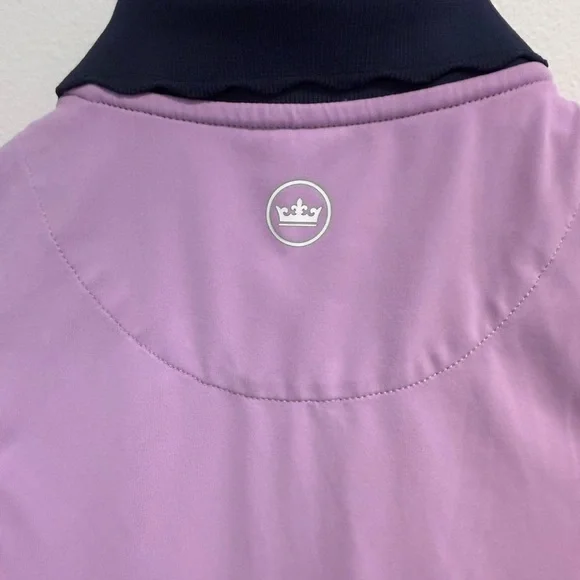 PETER MILLAR Stretch Sleeveless Jersey Polo Shirt Purple Navy Golf Tennis - Picture 8 of 9